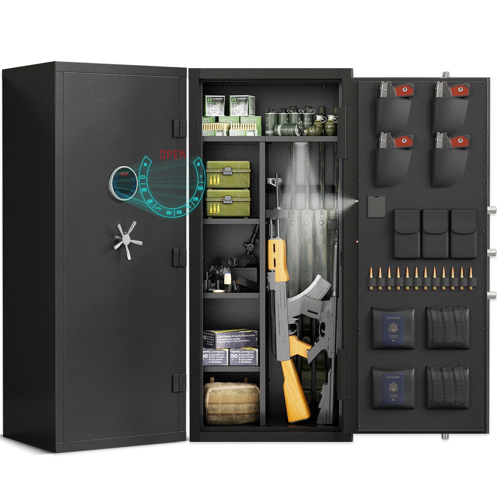 15-20 Large Unassembled Fingerprint Gun Rifle Safe, Gun Safe for Rifle & Shotgun