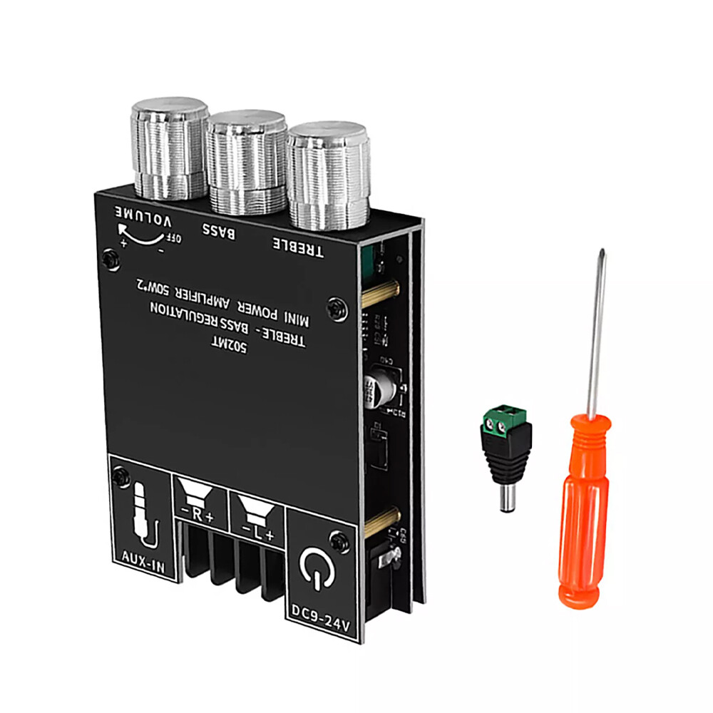 2x ZK-502MT 50W*2 Bluetooth 5.2 Audio Amplifier Board Module Tone Adjustable