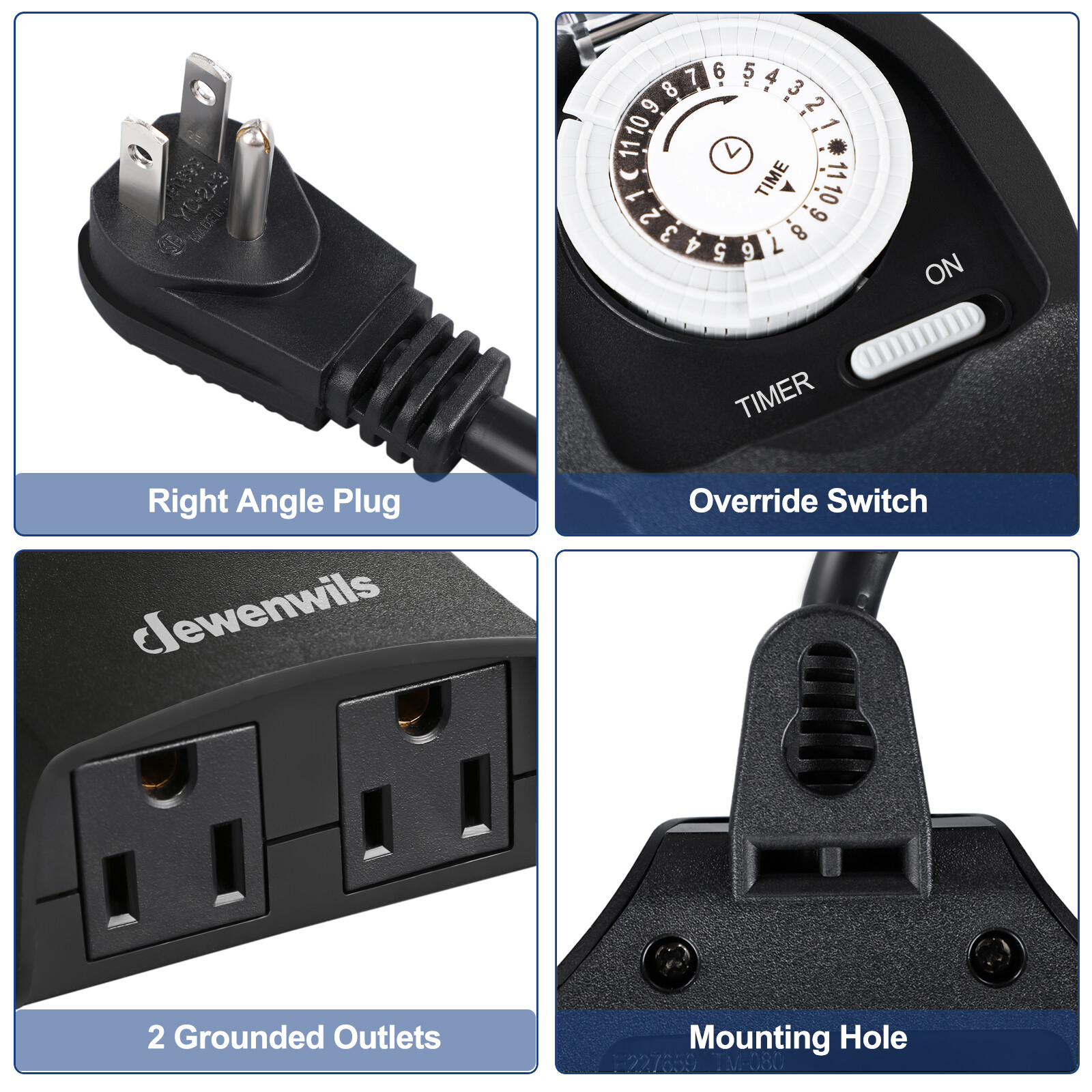DEWENWILS Outdoor Light Timer Outlet Timer Switch for Lights Programmable