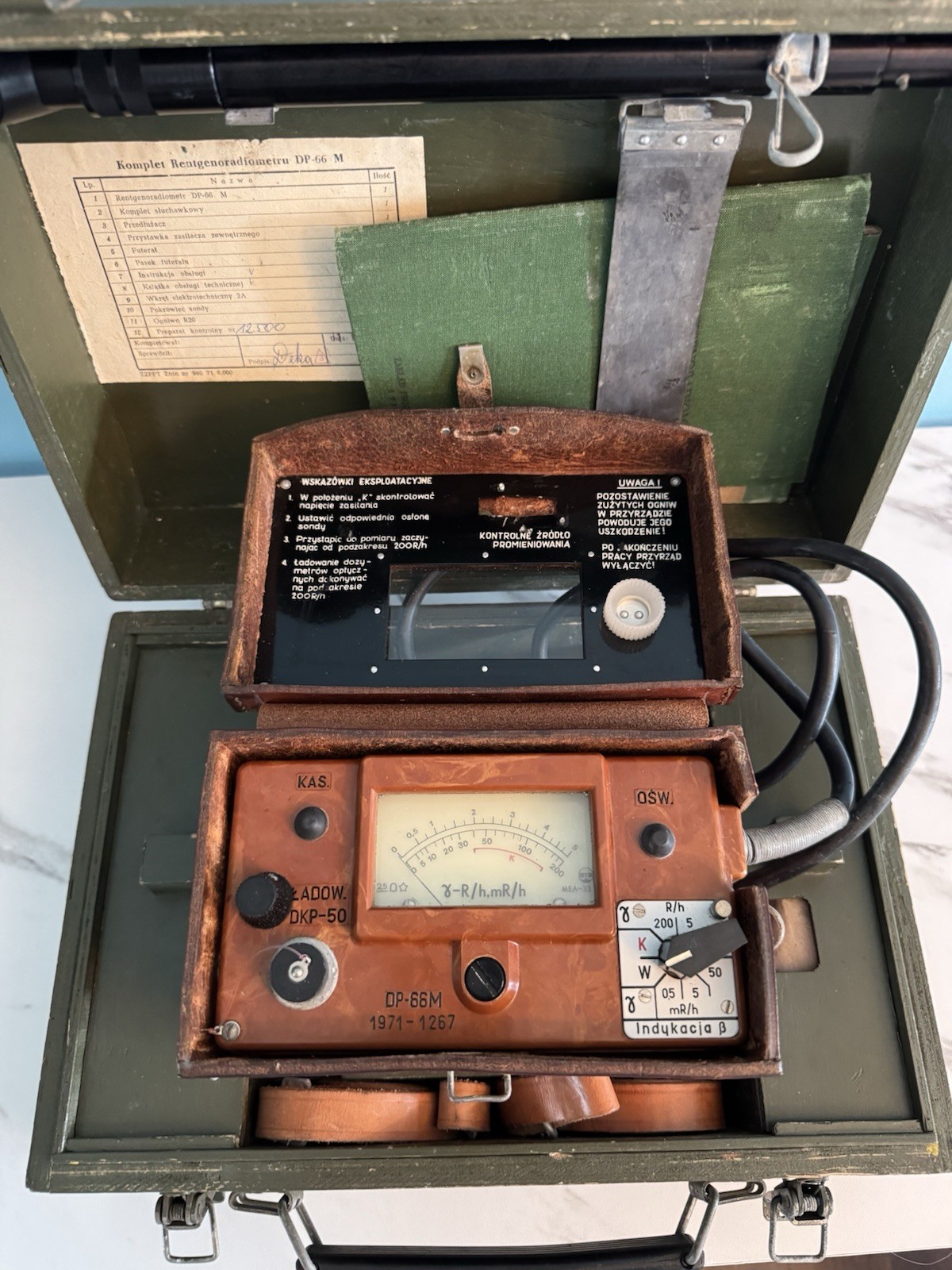 Rare! Polish Army DP-66M Set Geiger Counter Dosimeter Roentgenmeter Working