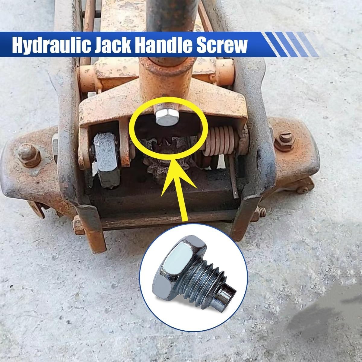 Car Floor Jack Handle Bolts, 3 Ton 4 Horizontal 4PCS, Silver