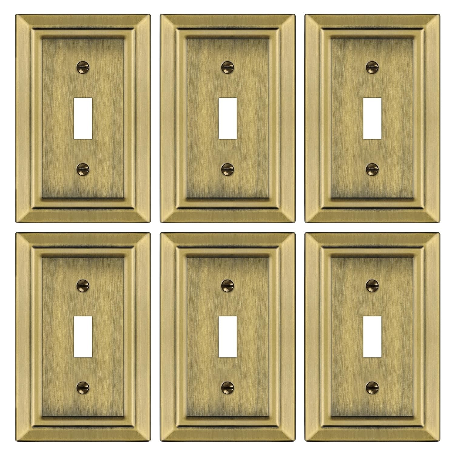 Metal Wall Plate for Light Switch, Decorative Antique Brass Light Switch Cove...