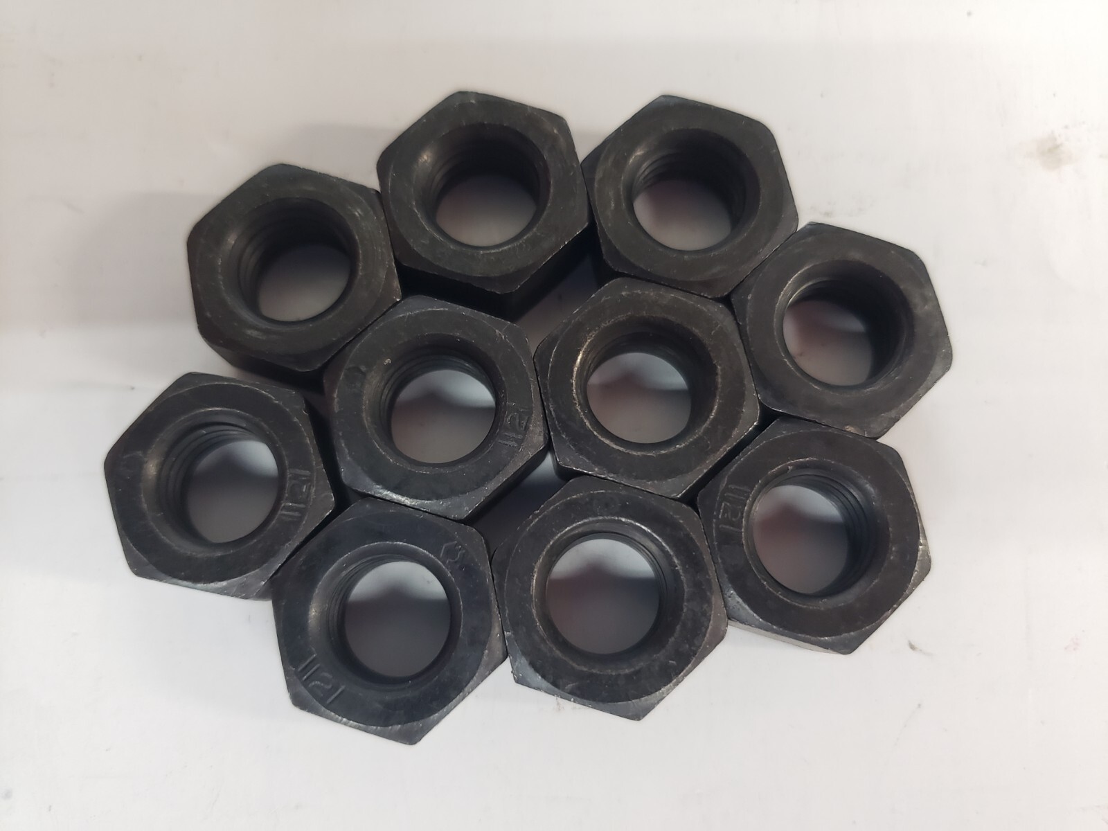 Pk/10 McMaster 934 M12 x 1.75 Coarse Thread Hex Nut Class 12 Hex Nut Black Oxide