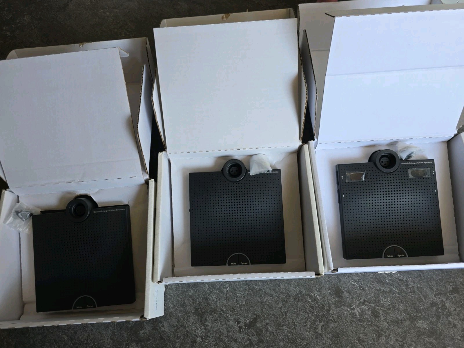 3 x Danish Interpretation Systems Conference DC 6120 P & DC 6190 P ONE DEFECTIVE