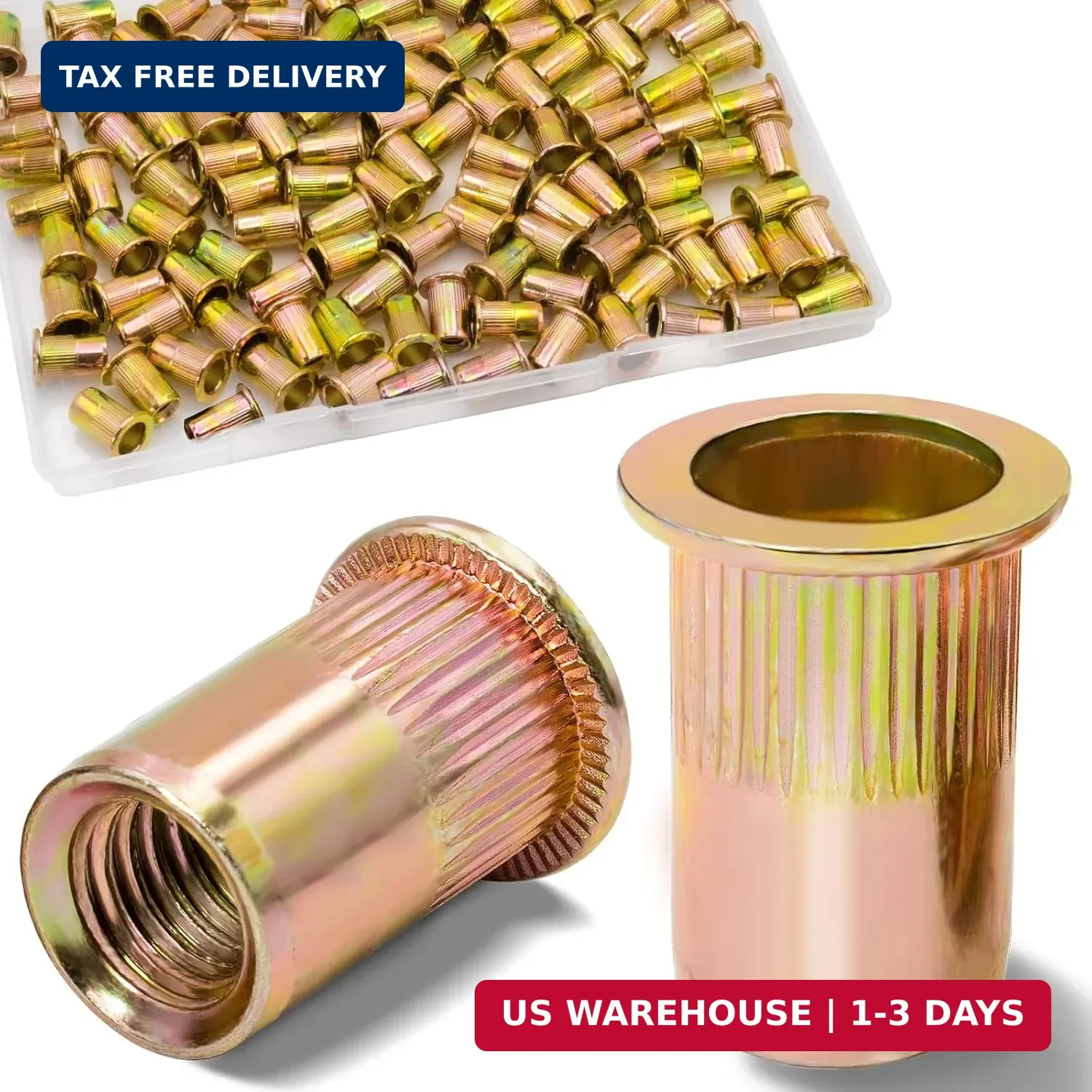 1/4 Rivet Nut, 115Pcs Carbon Steel Zinc Rivet Nuts 1/4-20, 1 4 20 Threaded Inser