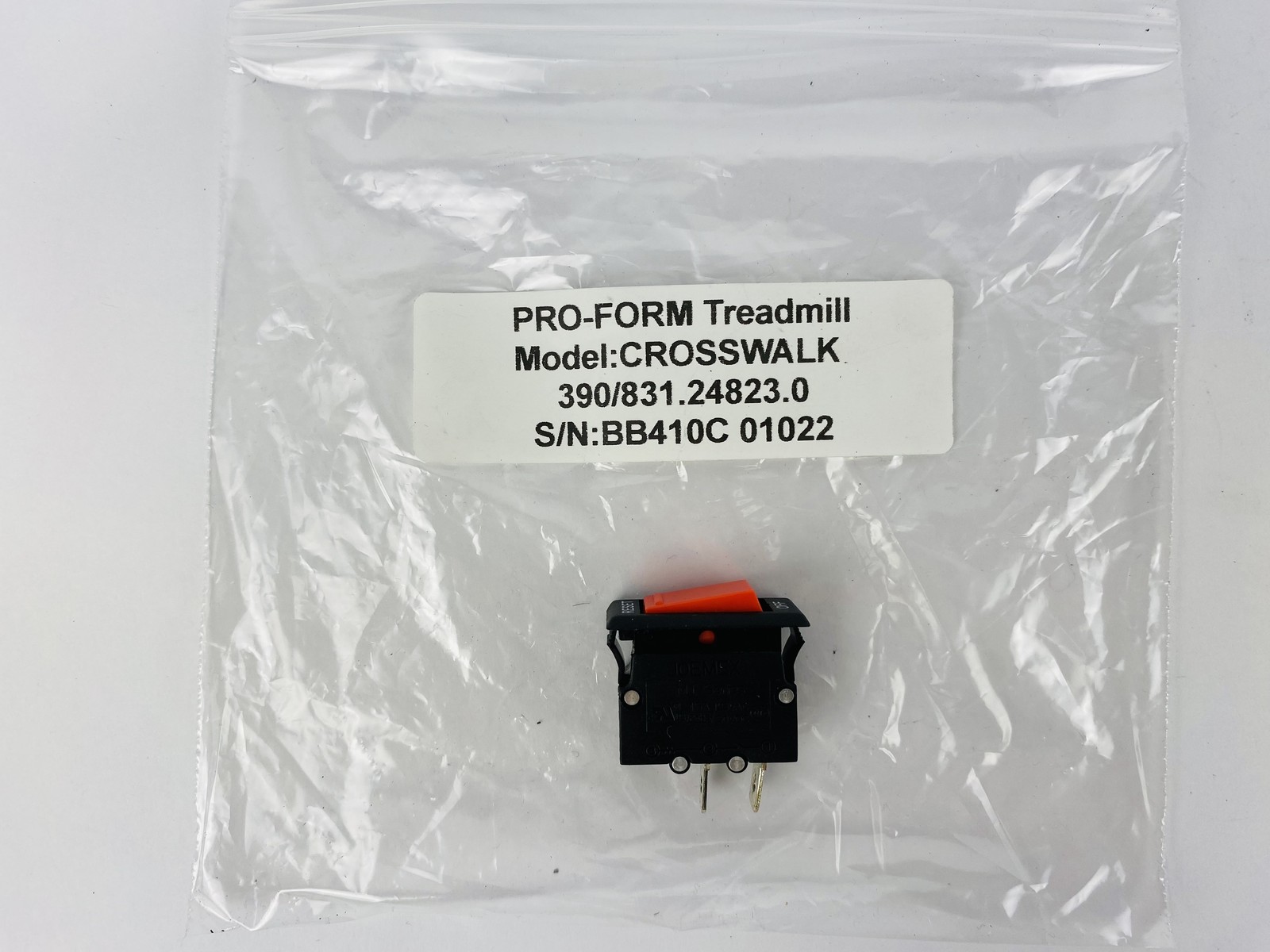 Pro-Form CrossWalk 390 Treadmill Power Entry On Off Switch (PP355)