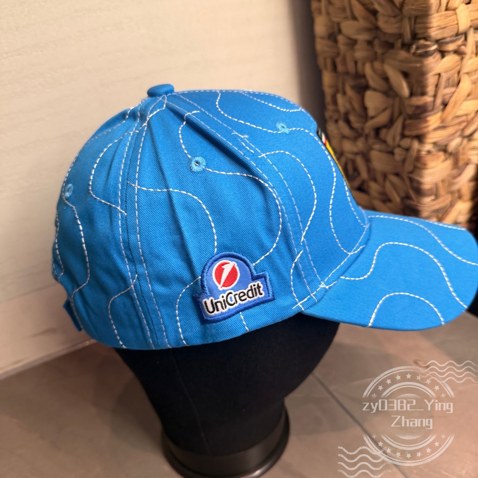 Ferrari new men's outdoor casual adjustable blue striped baseball cap hat