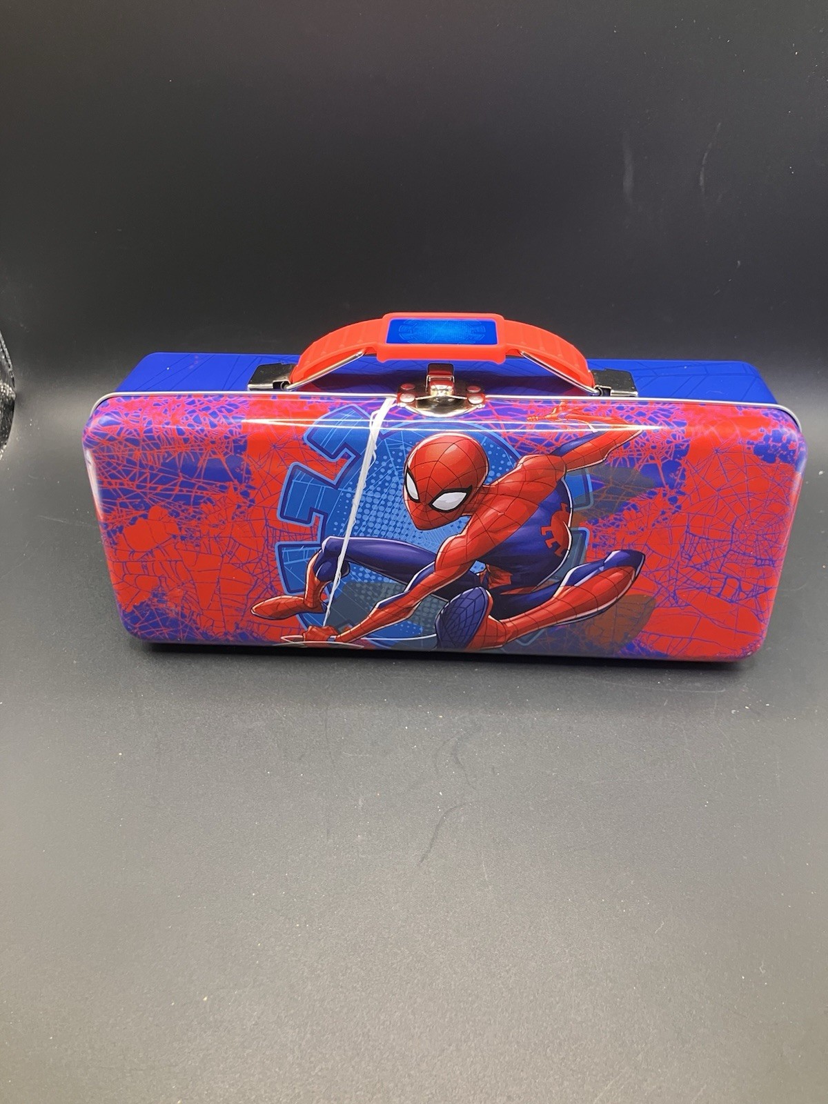 Metal Marvel Spiderman Tool Box Tin For School Supplies Pencil Pens