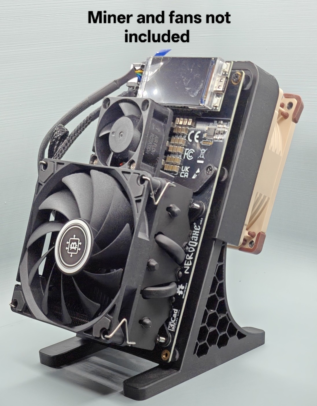 NerdQAxe++ Stand with 92mm rear fan mount Black