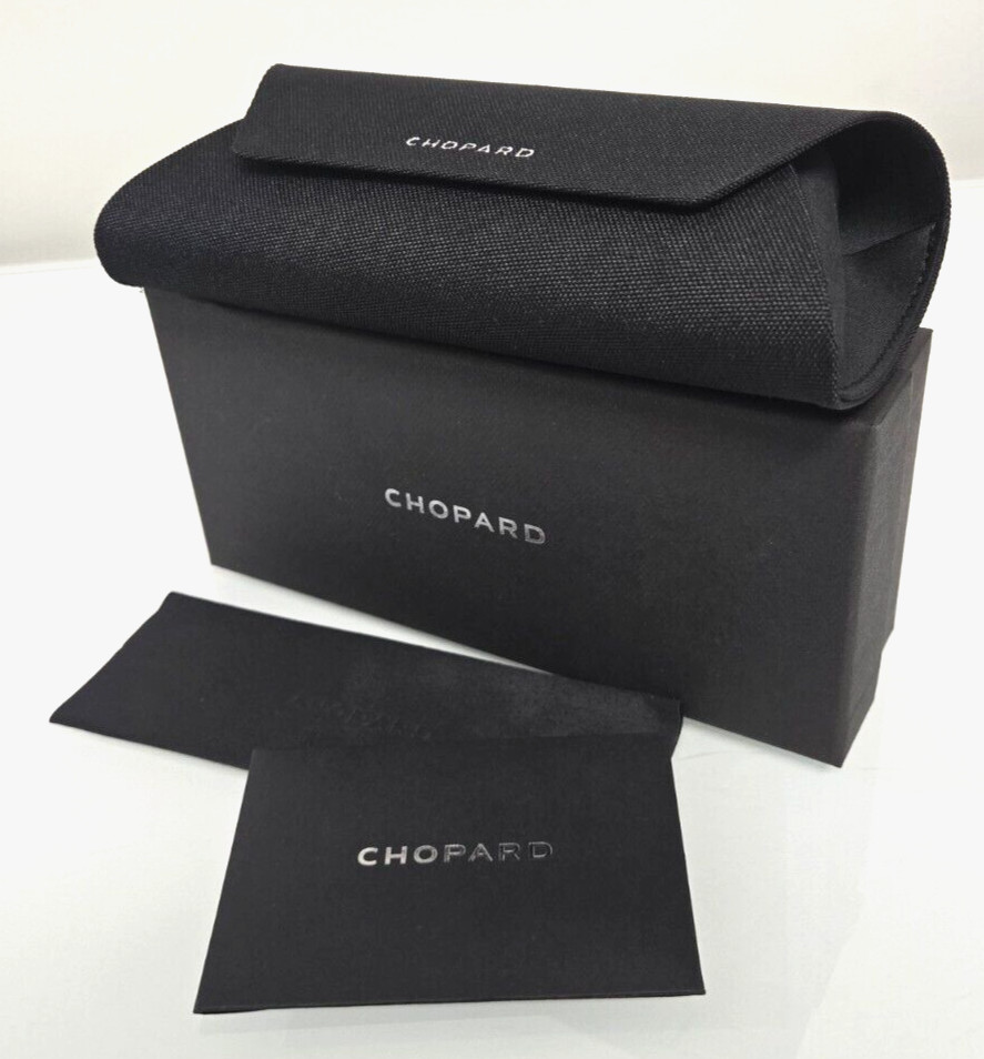 NEW!! Authentic Black Chopard Soft Fabric Glasses Case, Cloth and Card