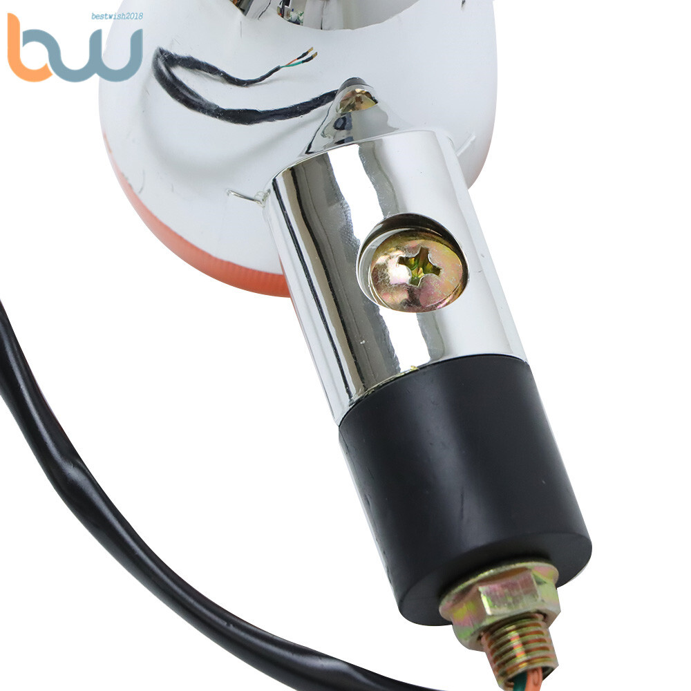 2x Amber Chrome Bullet Front Rear Motorcycle Turn Signal Blinker Indicator Light
