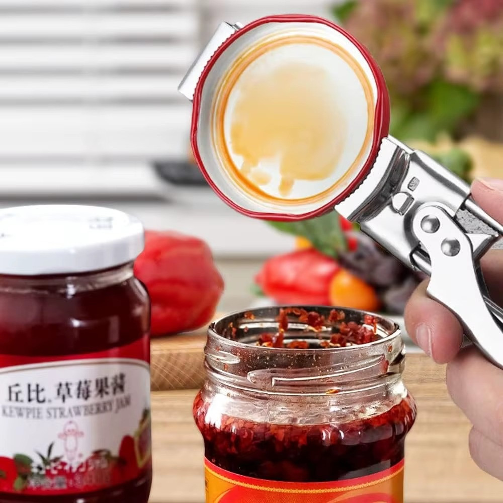 Stainless Steel Can Opener Adjustable Jar Lid Gripper (without rubber) Tool