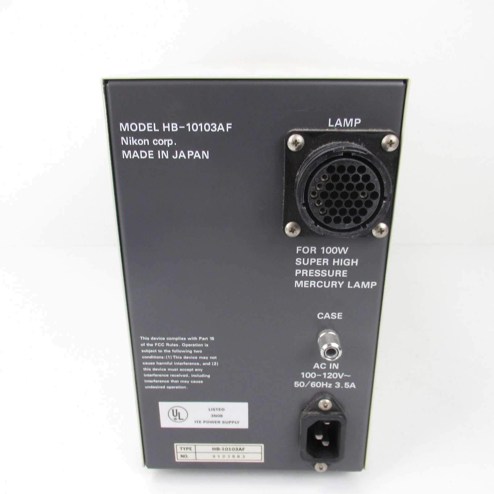 NIKON 100W FLUORESCENCE LIGHT SOURCE POWER SUPPLY - HB-10103AF