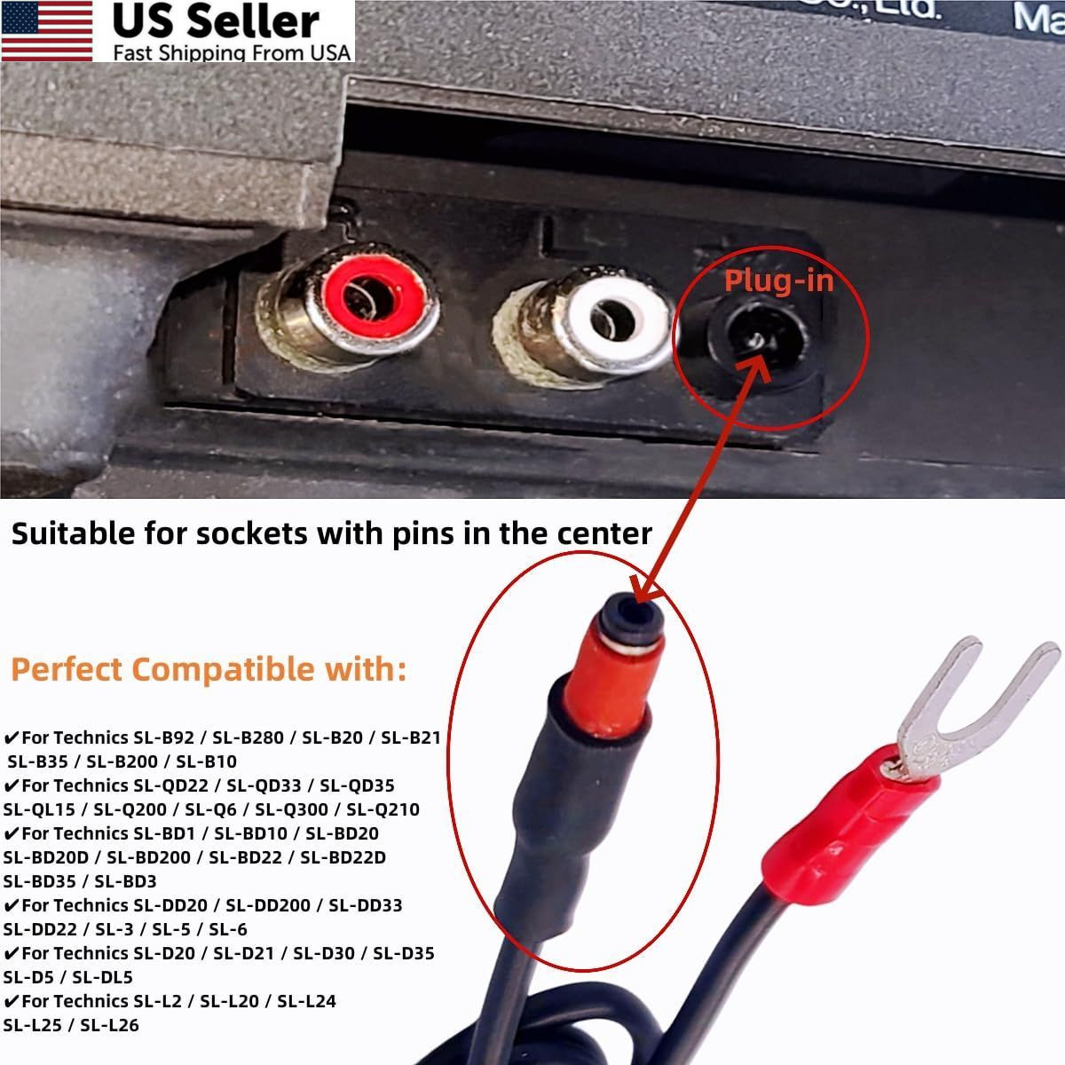 Sam&Johnny Phonograph Turntable Ground Wire for Technics Magnetic Black