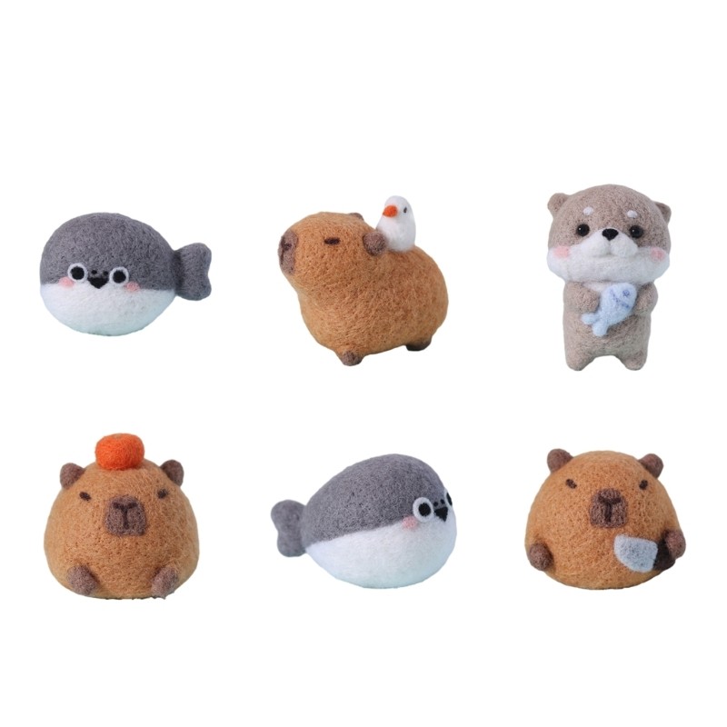 Capybara Felting Starter Kits with Poke Needle and Instructions Needle DIY Craft