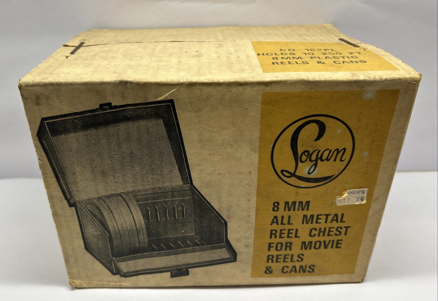 Lot Of 2 VTG Logan 183PL All Metal Reel Chest For Movie Reels & Cans **Read