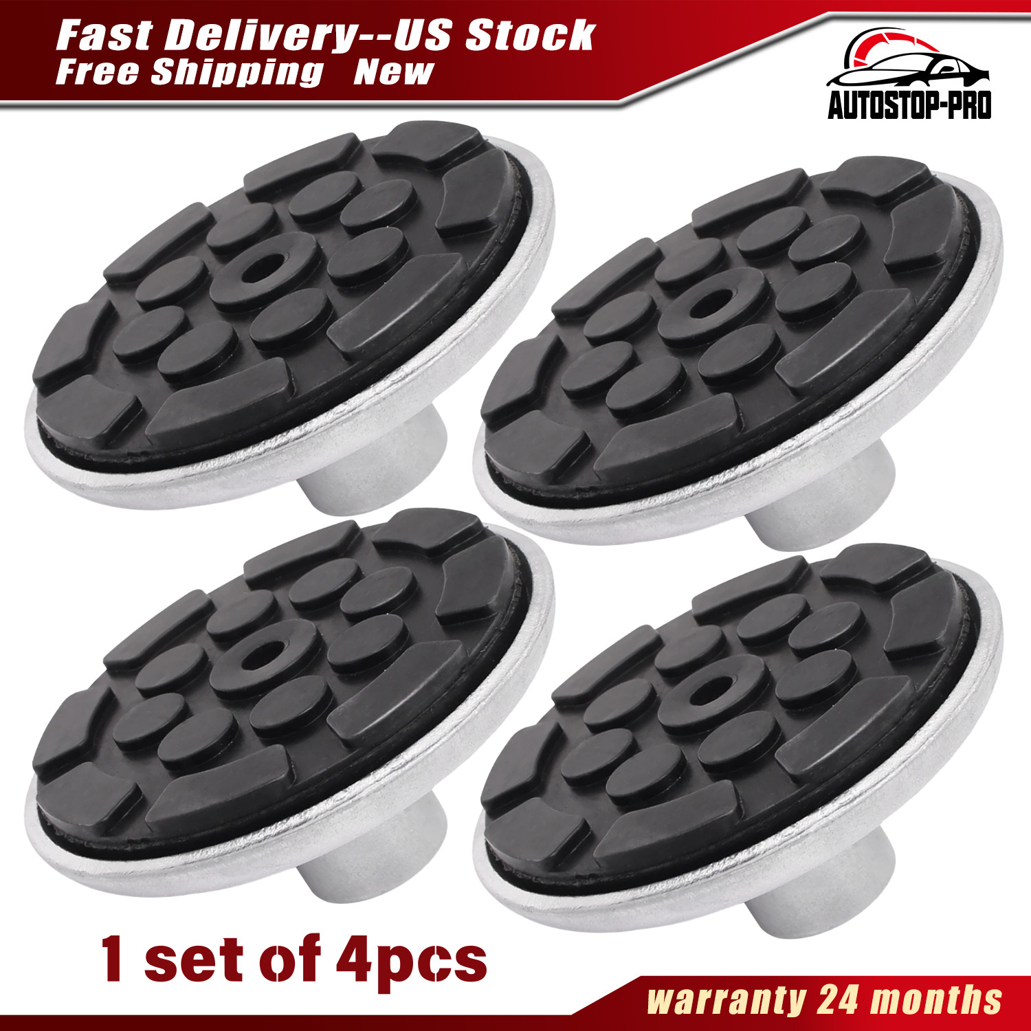 4Pcs For Atlas Automotive Equipment Round Lift Pad With Rubber Pad (1 1/2" Peg)
