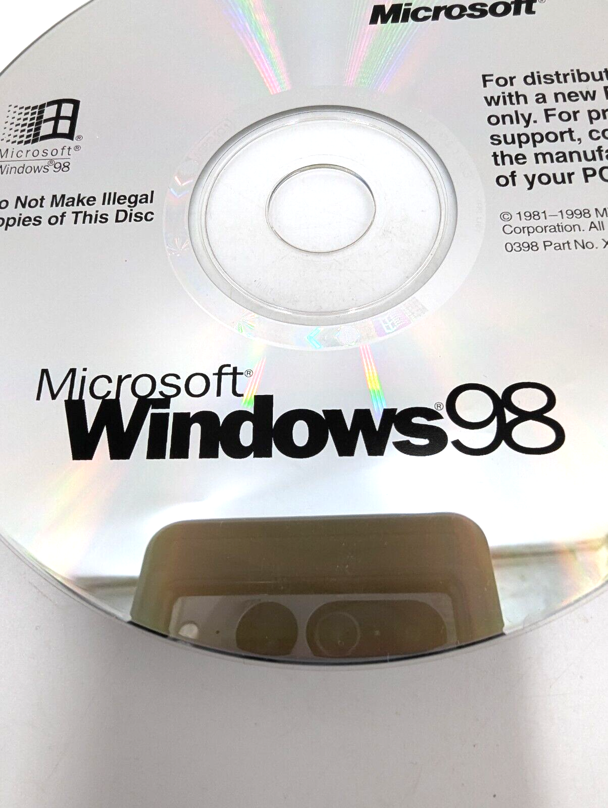 Microsoft Windows 98 CD-ROM CD Disc NO LICENSE KEY X03-36182 Clean Disc
