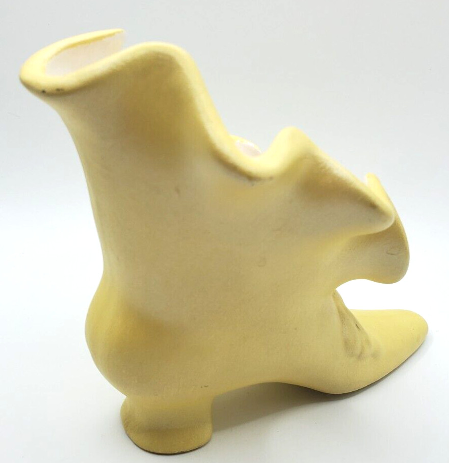 Vintage Yellow Victorian Boot Planter Classy BoHo