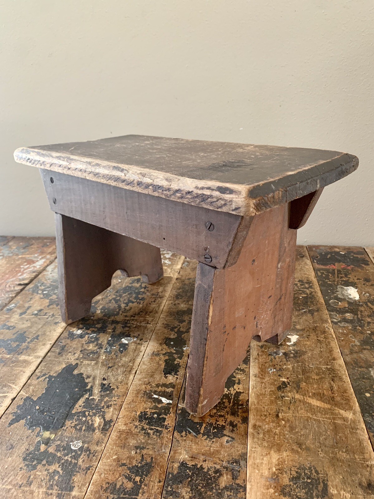 Antique Vintage Country Farmhouse Primitive Wood Foot/Step Stool Home/PorchDecor
