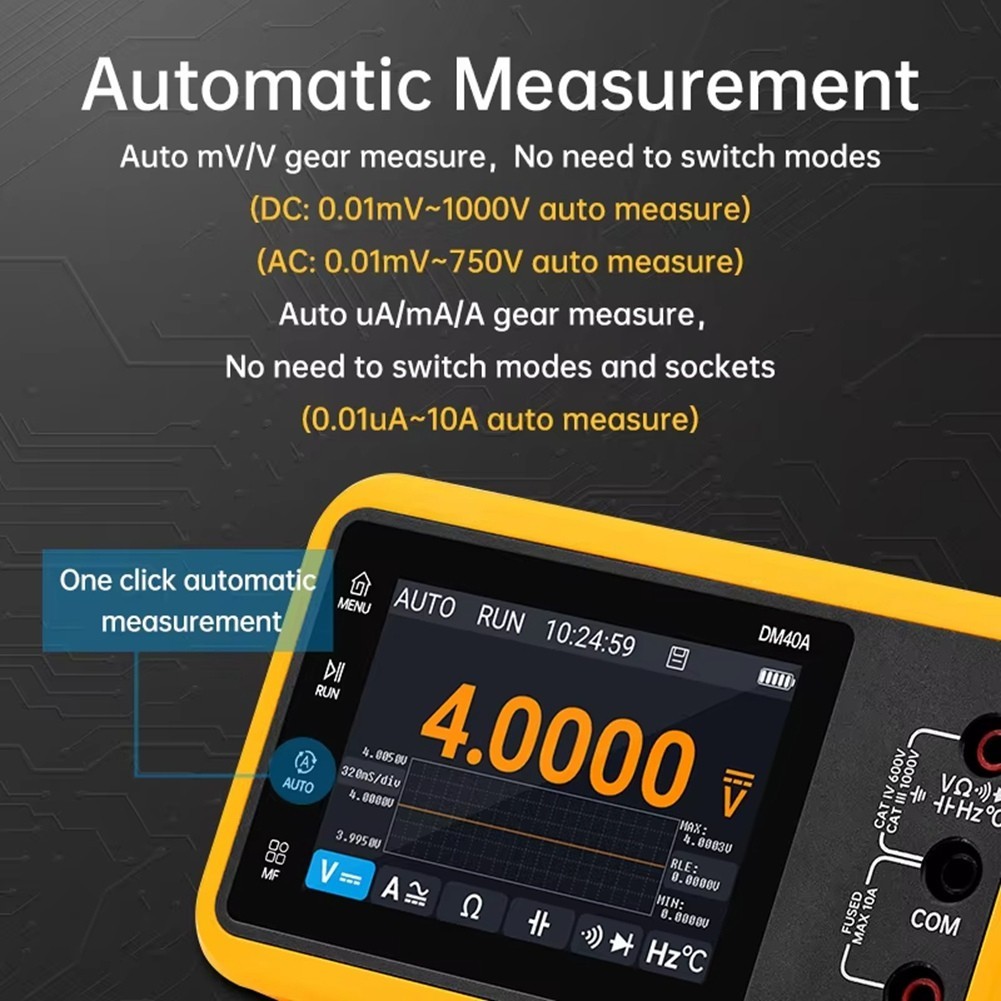 DM40 Digital Oscilloscope Multimeter Generator 50M Sample Rate Voltage8128 X