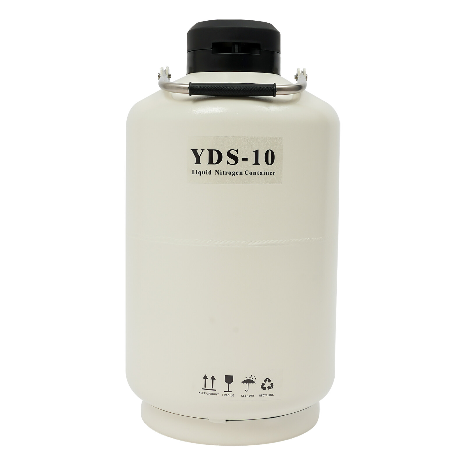 10L Liquid Nitrogen Tank, Cryogenic Container, 0.03Gal/Day Evaporation, Portable