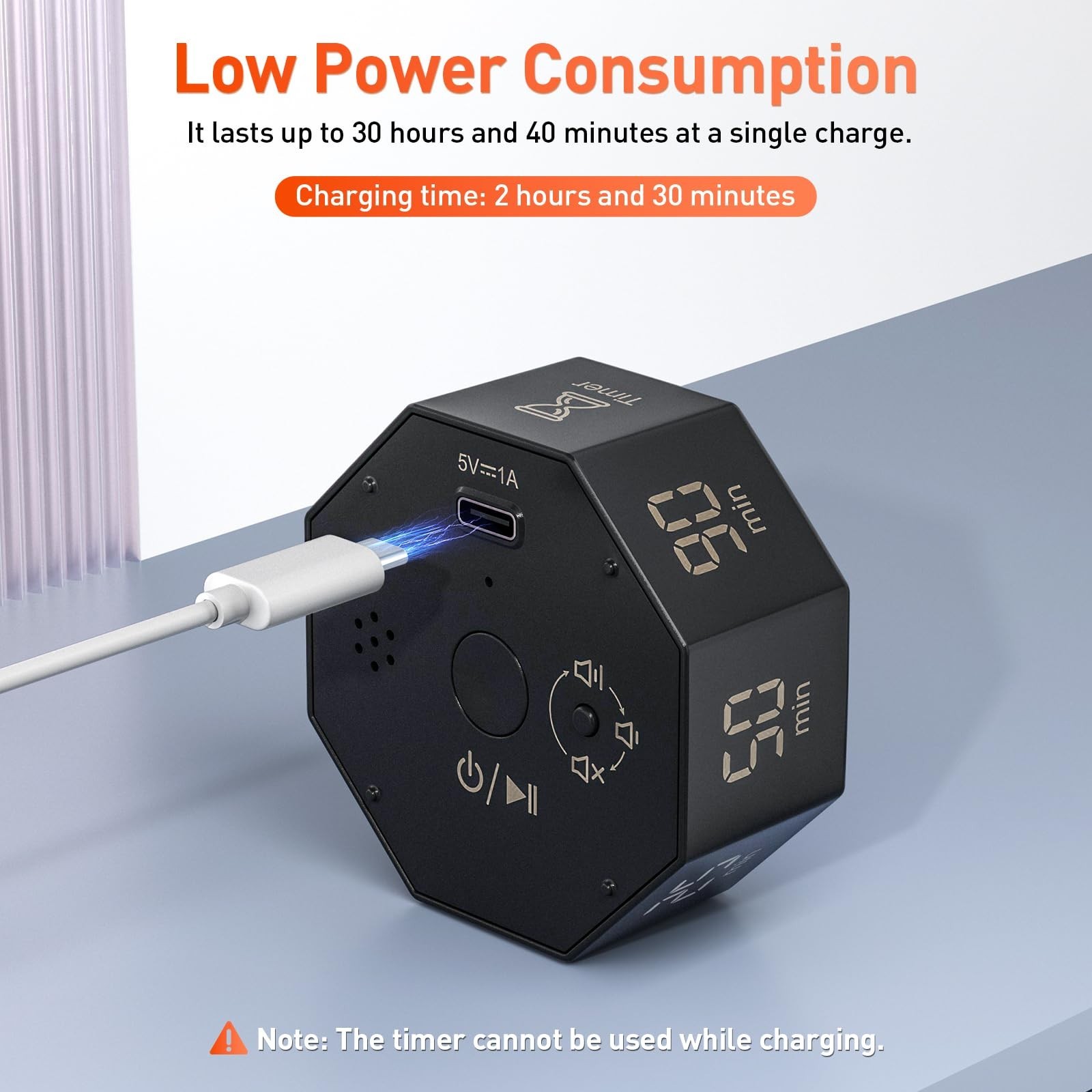 Secura Pomodoro Timer for ADHD & Productivity, Flip Cube Timer with 7 Presets...