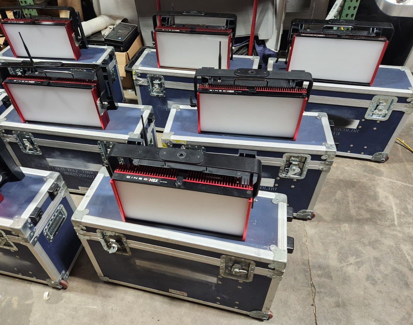 LOT (6x) Cineo HSX Color Tunable 2700-6500k 400W 25k Lumen LED Lights w/Cases