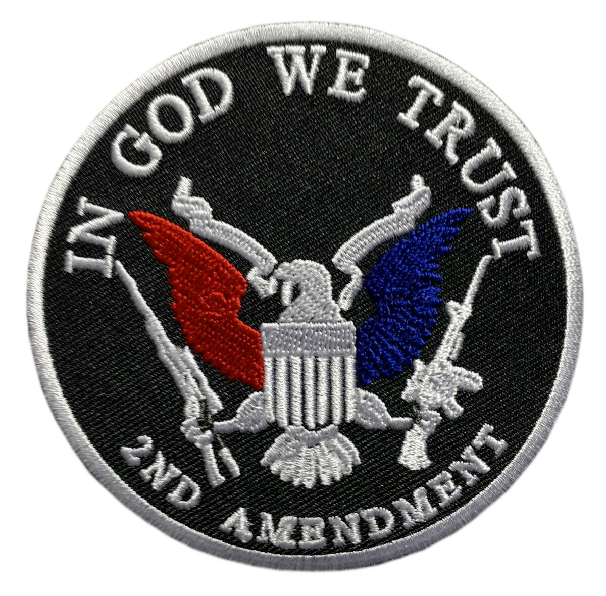 in God We Trust 2nd Amendment Patch [3.5 inch - Iron on Sew on -ZL7]