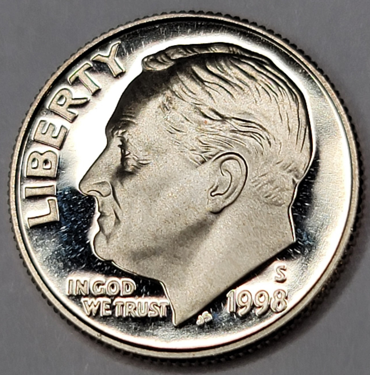 1998 S Gem Proof DCAM Roosevelt Dime - CN-Clad