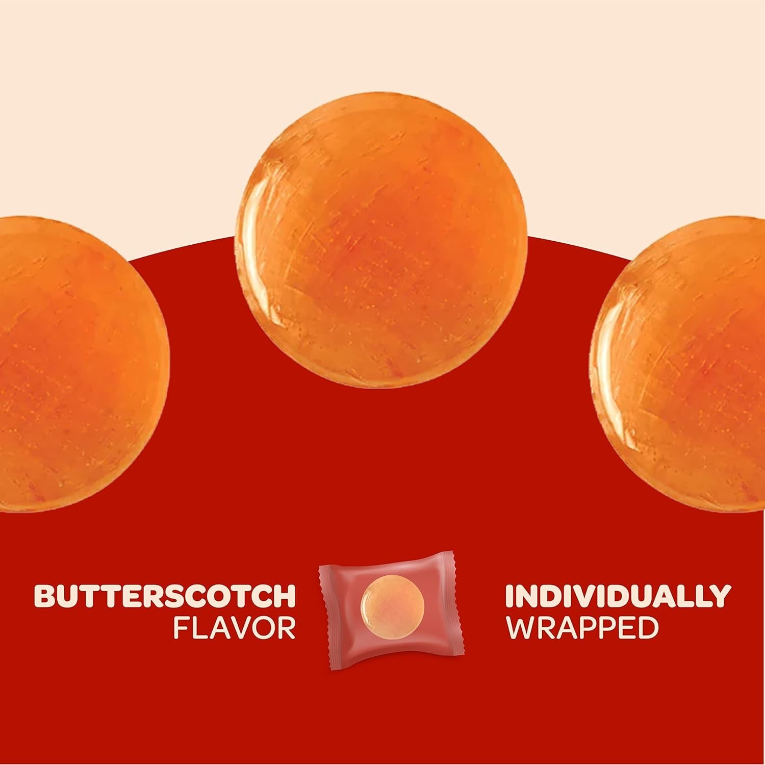 Sugar Free Butterscotch Hard Candy Bulk 1 LB - Individually Wrapped | Free Ship!