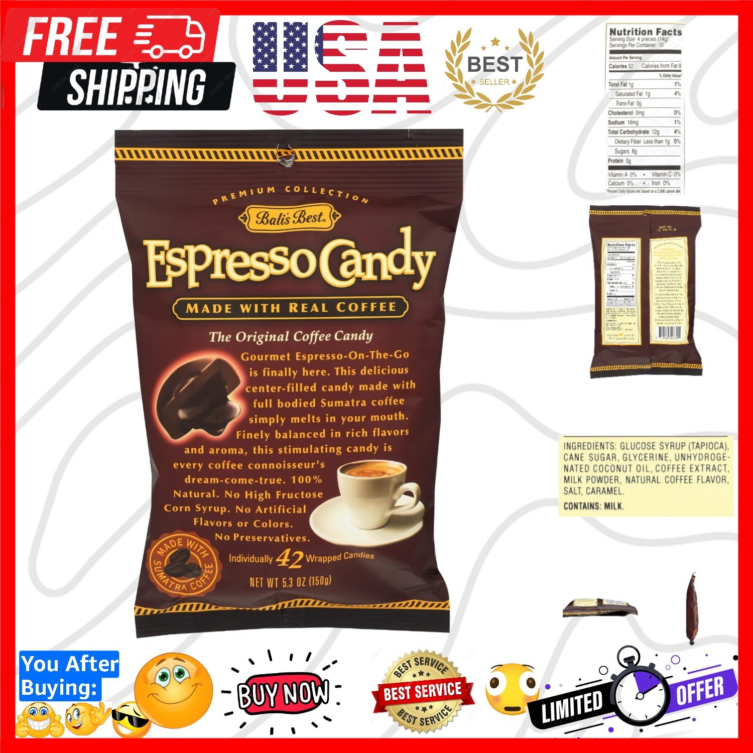 Candy Best Expresso, 5.3 oz
