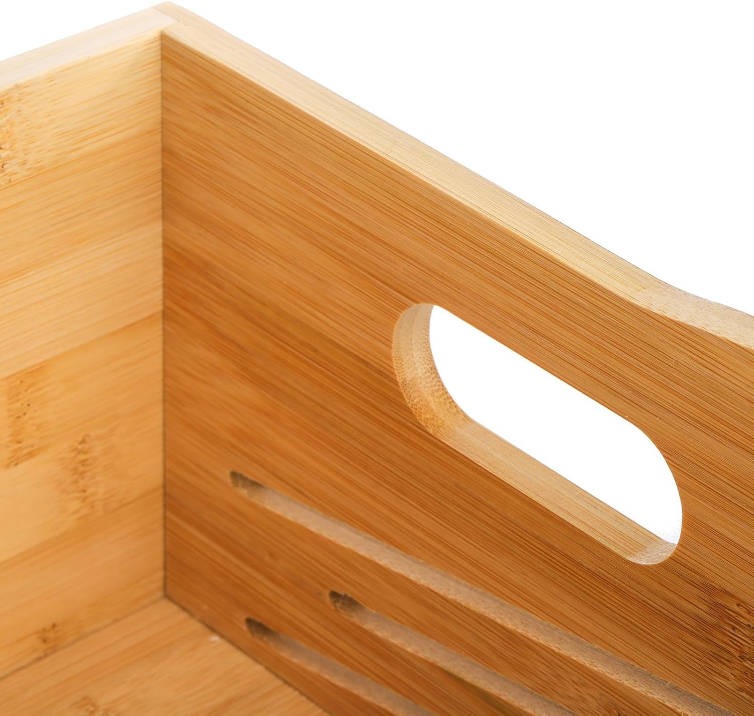 2 Tier Bamboo Stackable Storage Bins 4 Compartment Potato & Onion Storage