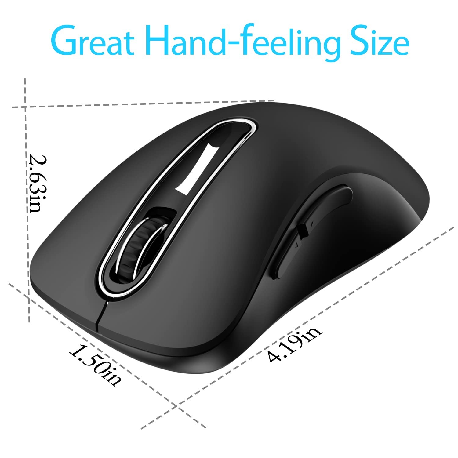 2.4G Wireless Mouse, 1400 DPI Computer Mouse with USB Receiver, Portable Wire...