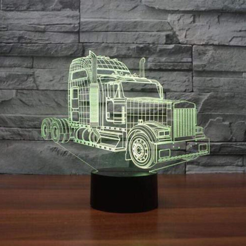 3D Illusion Table Lamp Truck LED Night Light For Bedroom Deco 7-Color Changing G