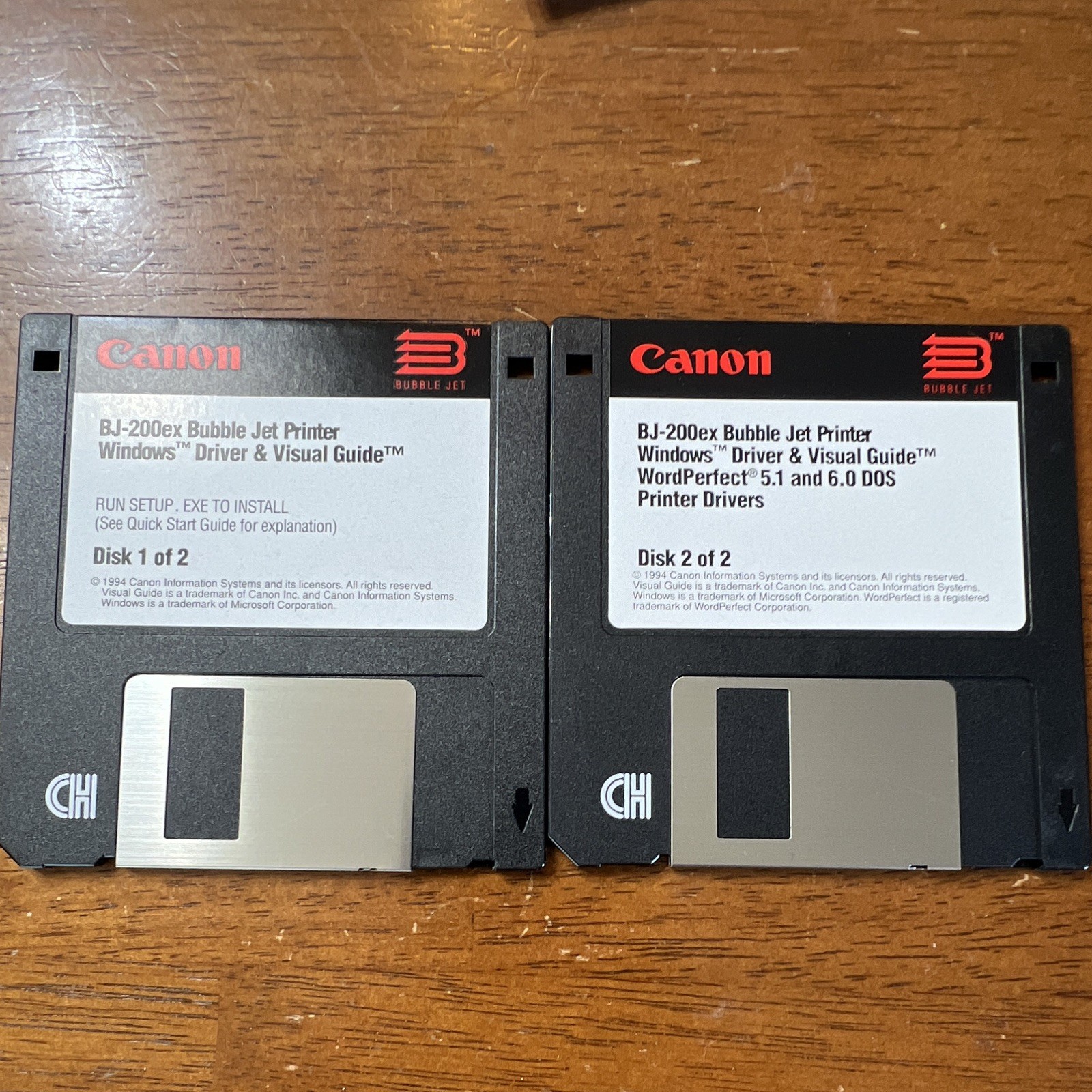 Canon BJ-200ex Bubble Jet Printer Drivers & Visual Guide 3.5" Floppy Win/DOS