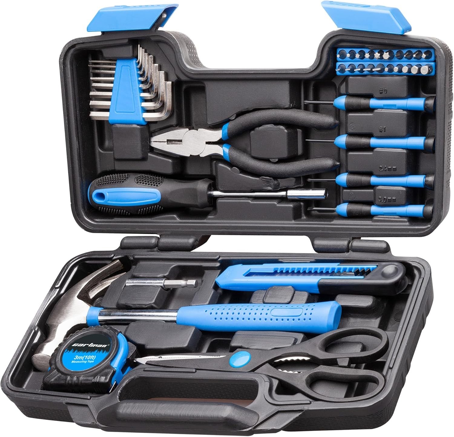 CARTMAN 39 Piece Tool Set 2 Pack With Plastic Toolbox Blue