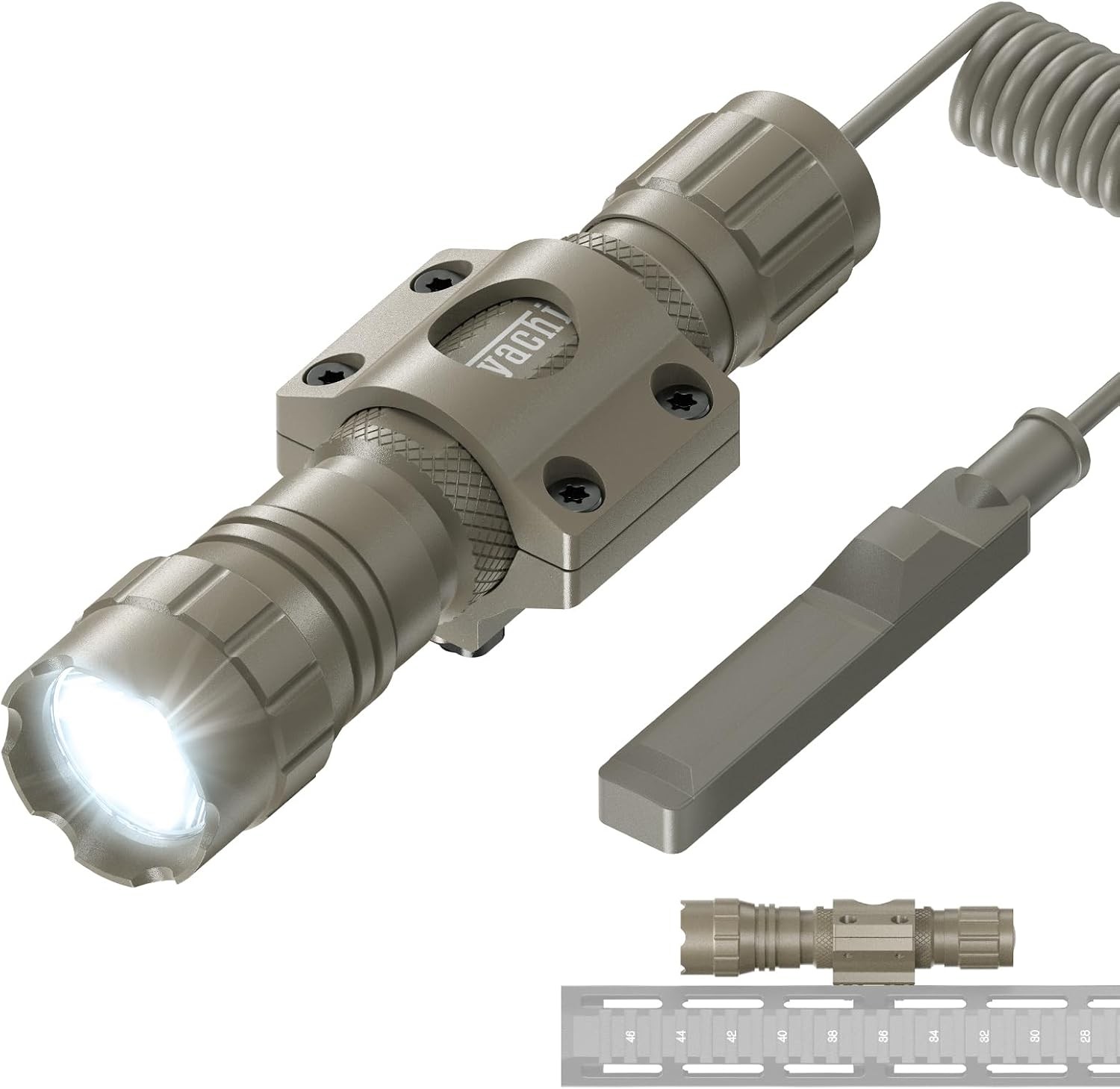 Tactical Flashlight 1200 Lumens LED Light M Lock Rail Mount Ar Flashlight