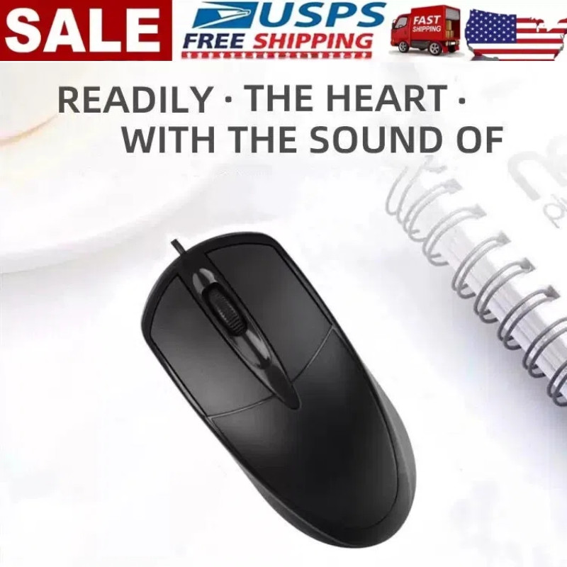 USB 2.0 Optical Wired Scroll Wheel Mouse PC Laptop Notebook Desktop Black Mice~