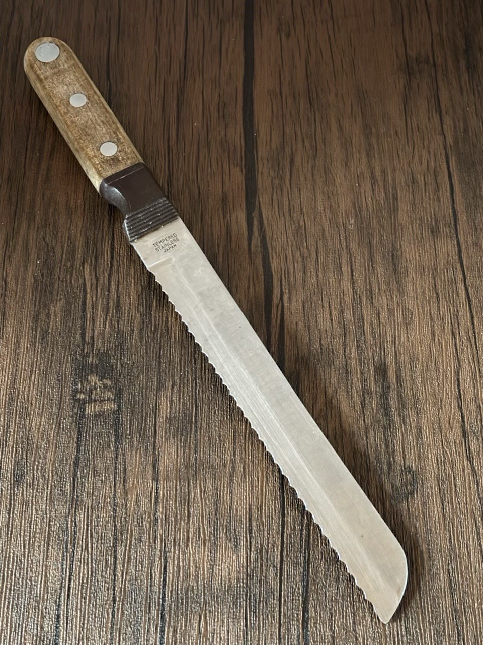 Vintage LIFETIME CUTLERY Serrated Bread Knife 8” Tempered Stainless Japan ~ K153