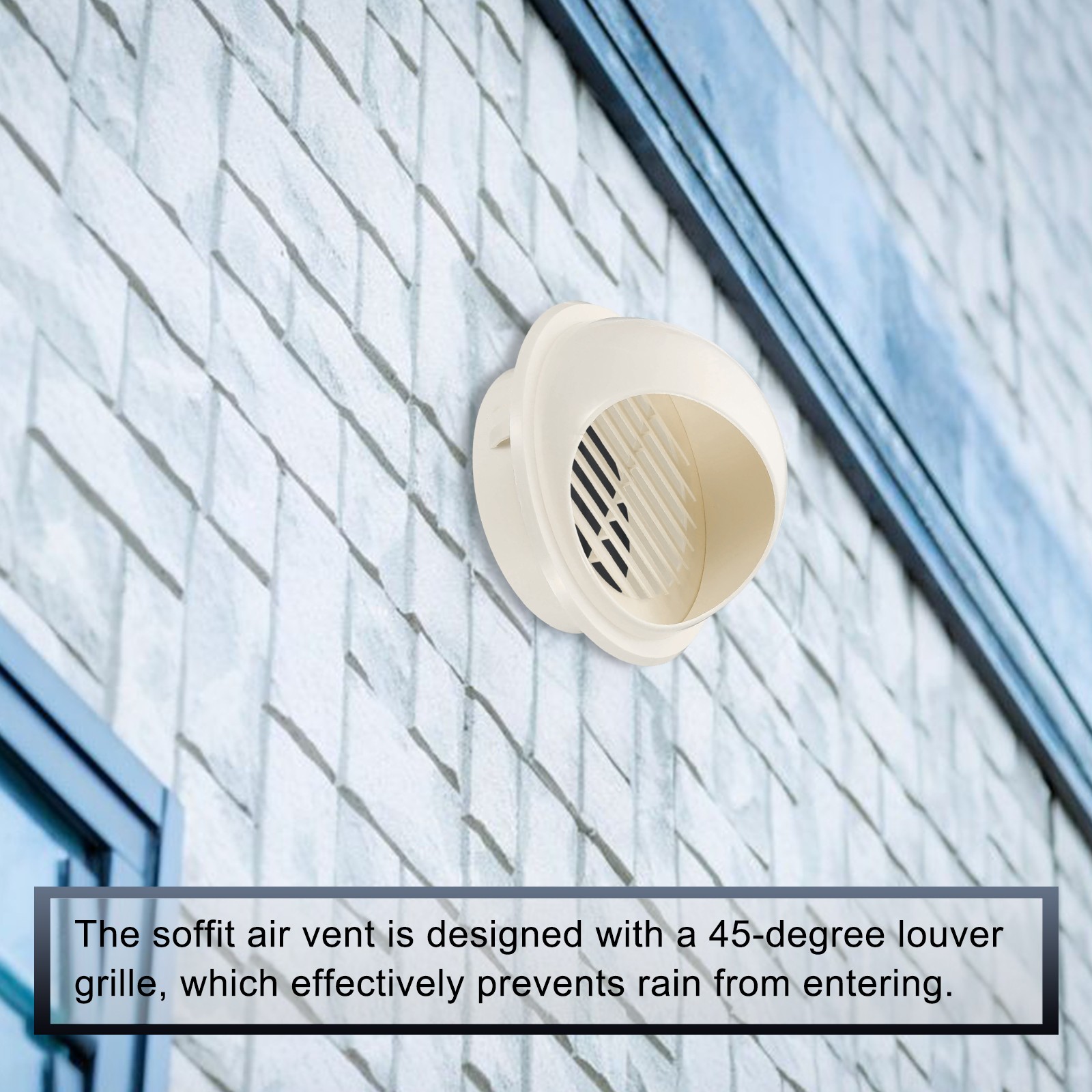 4" Round Soffit Air Vents, Removable Half Spherical Air Vent Cap, White