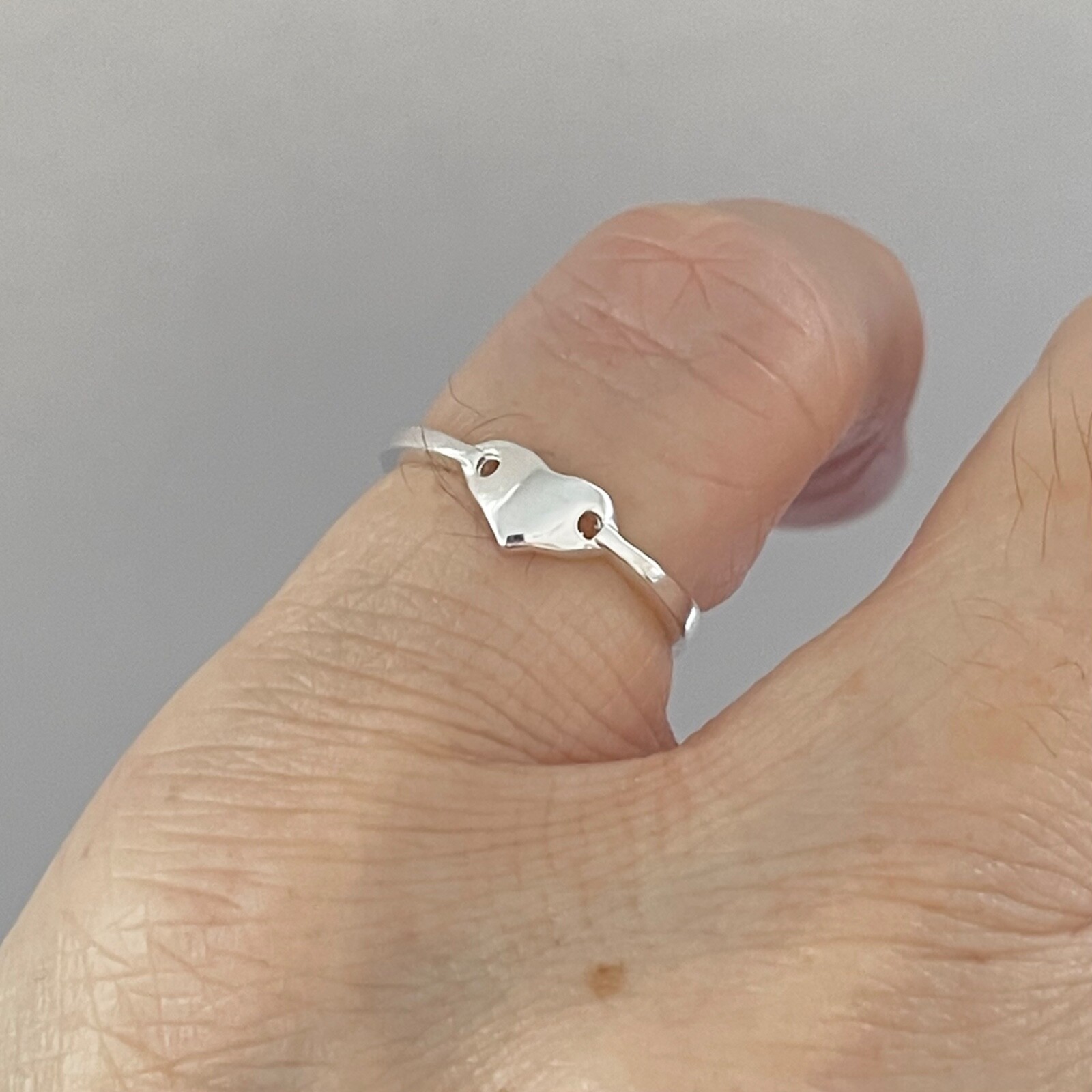 Sterling Silver Solid Heart Toe Ring, Adjustable Ring, Silver Ring, Heart Ring