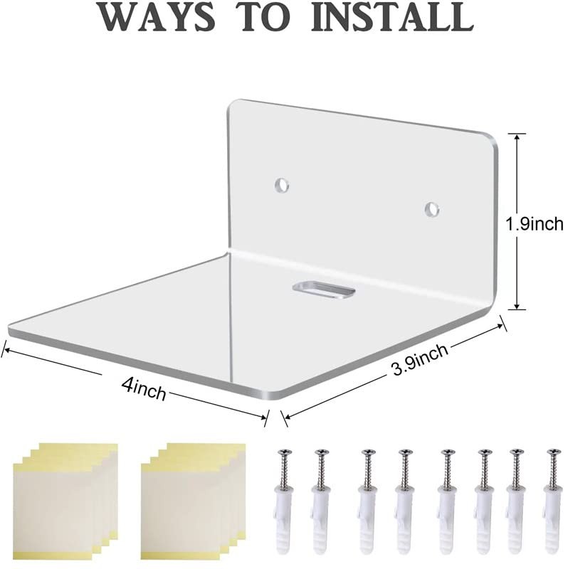 4 Pack Acrylic Wall Shelves Small Floating Display Ledges with Hardware