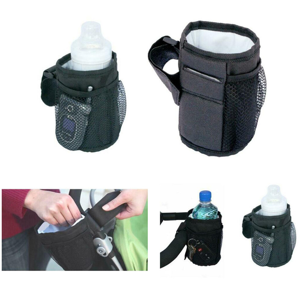 US 1pcs Universal Stroller Walker Keep Warm Mesh Pocket Bike Cup Bottle Holder