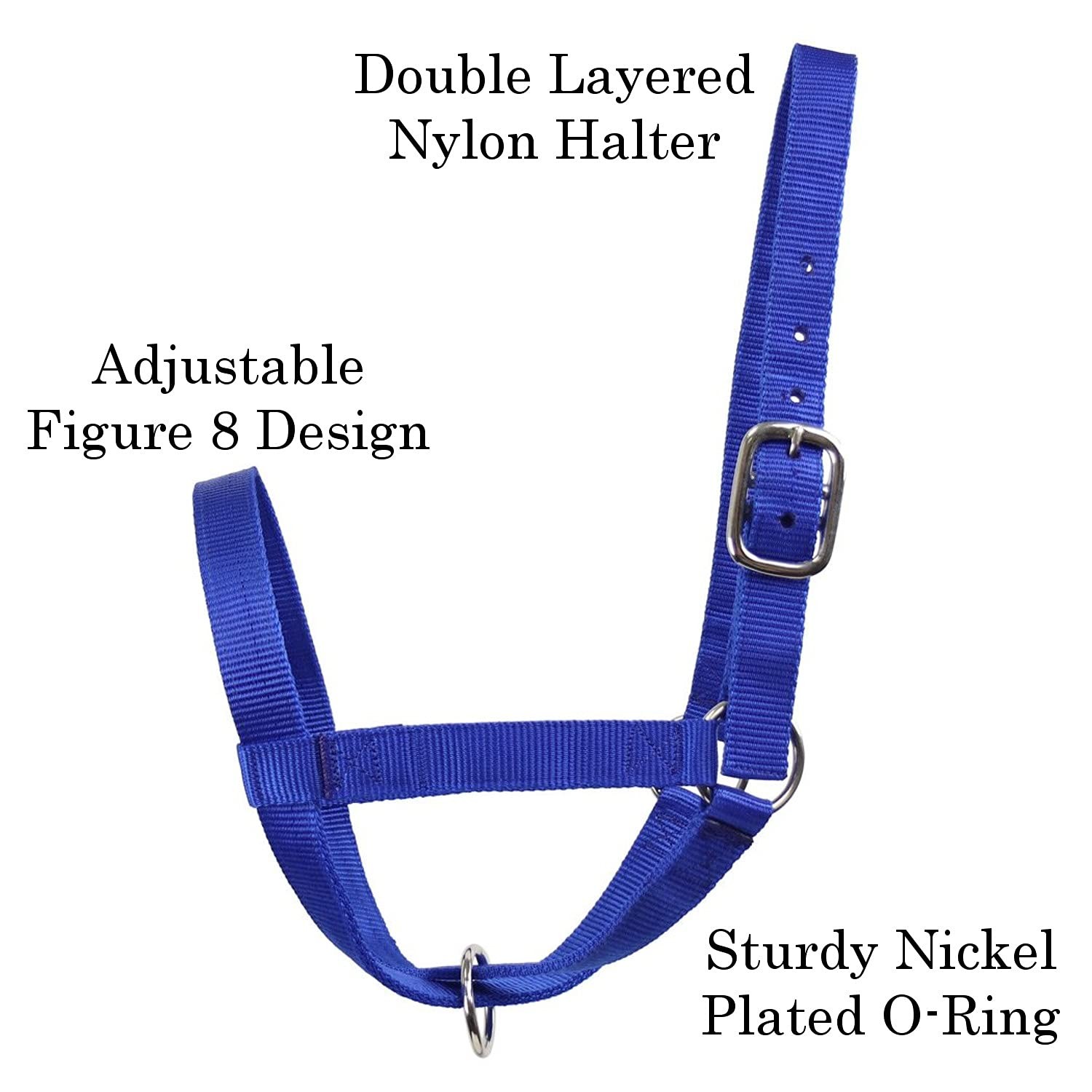 Durable Adjustable Nylon Cattle Halter Large 800 1400Lbs Multiple Colors