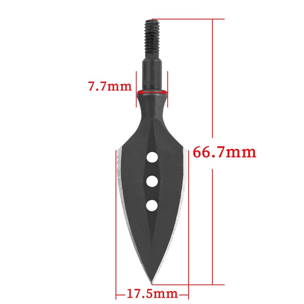 3pcs Archery Arrowhead Traditional Broadhead Screw Points Tips Arrows Bow Hunt