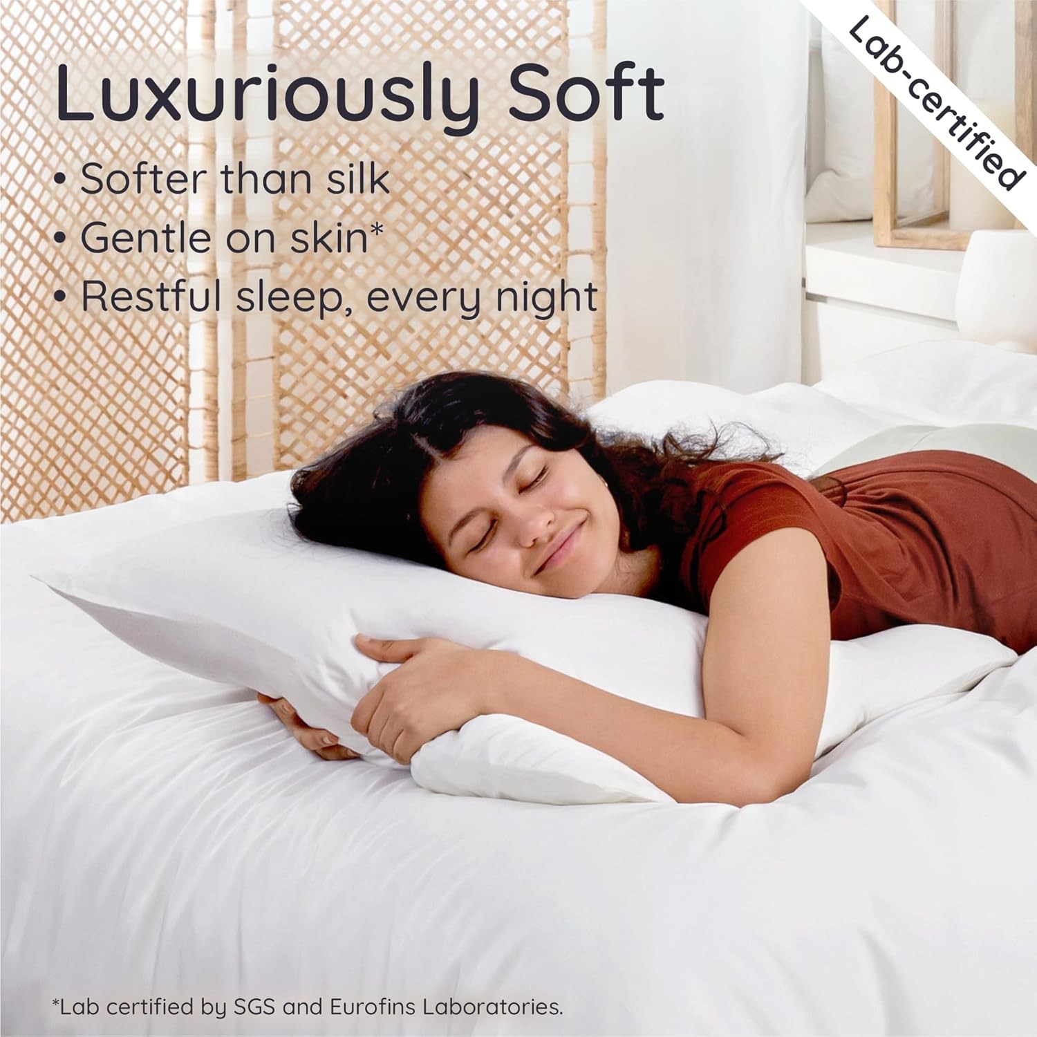100% Viscose Derived from Bamboo Pillowcase Standard Size