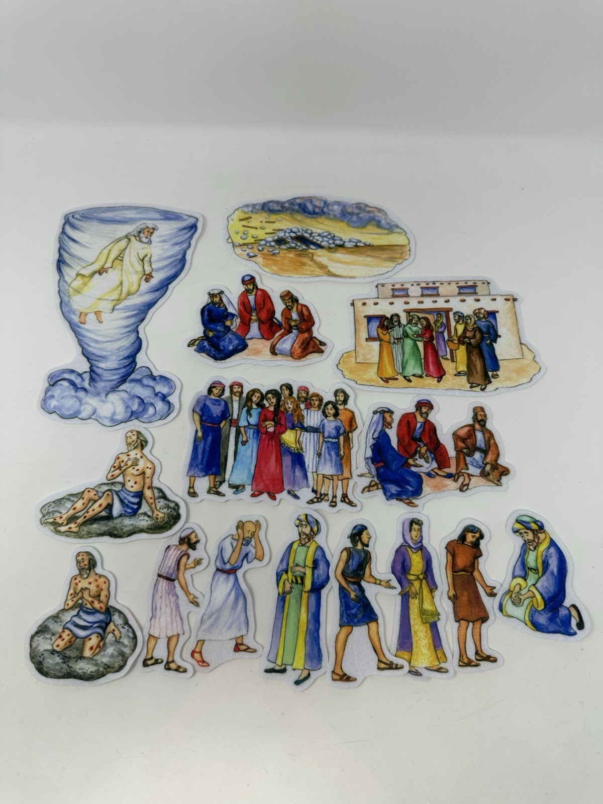 Story Time Felts The Story Of Job 15pc Flannel Board Felt Figures Bible Story