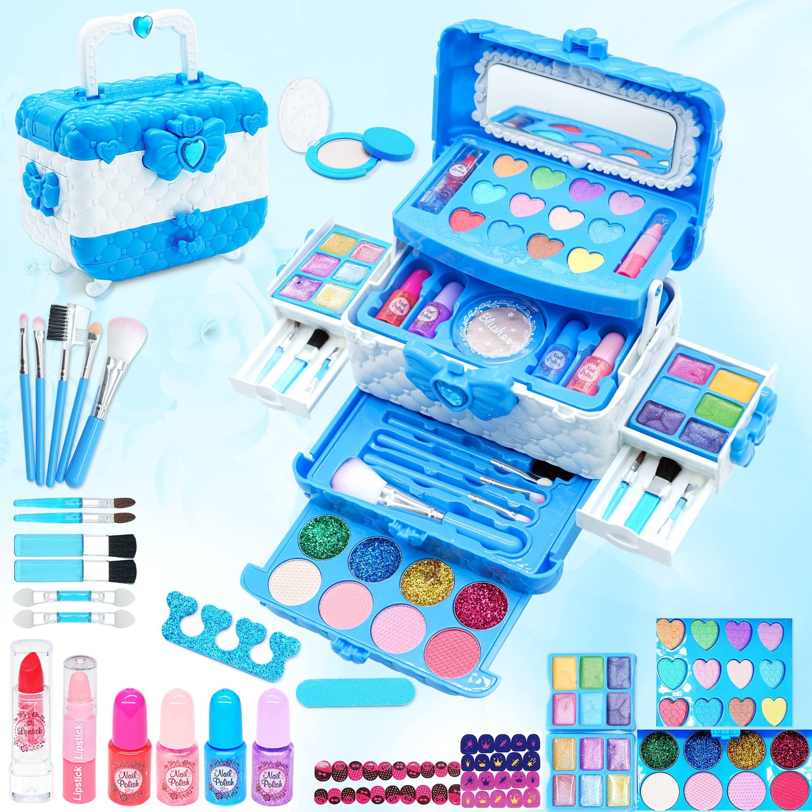 Kids Makeup Sets for Girls - 8-12, Blue