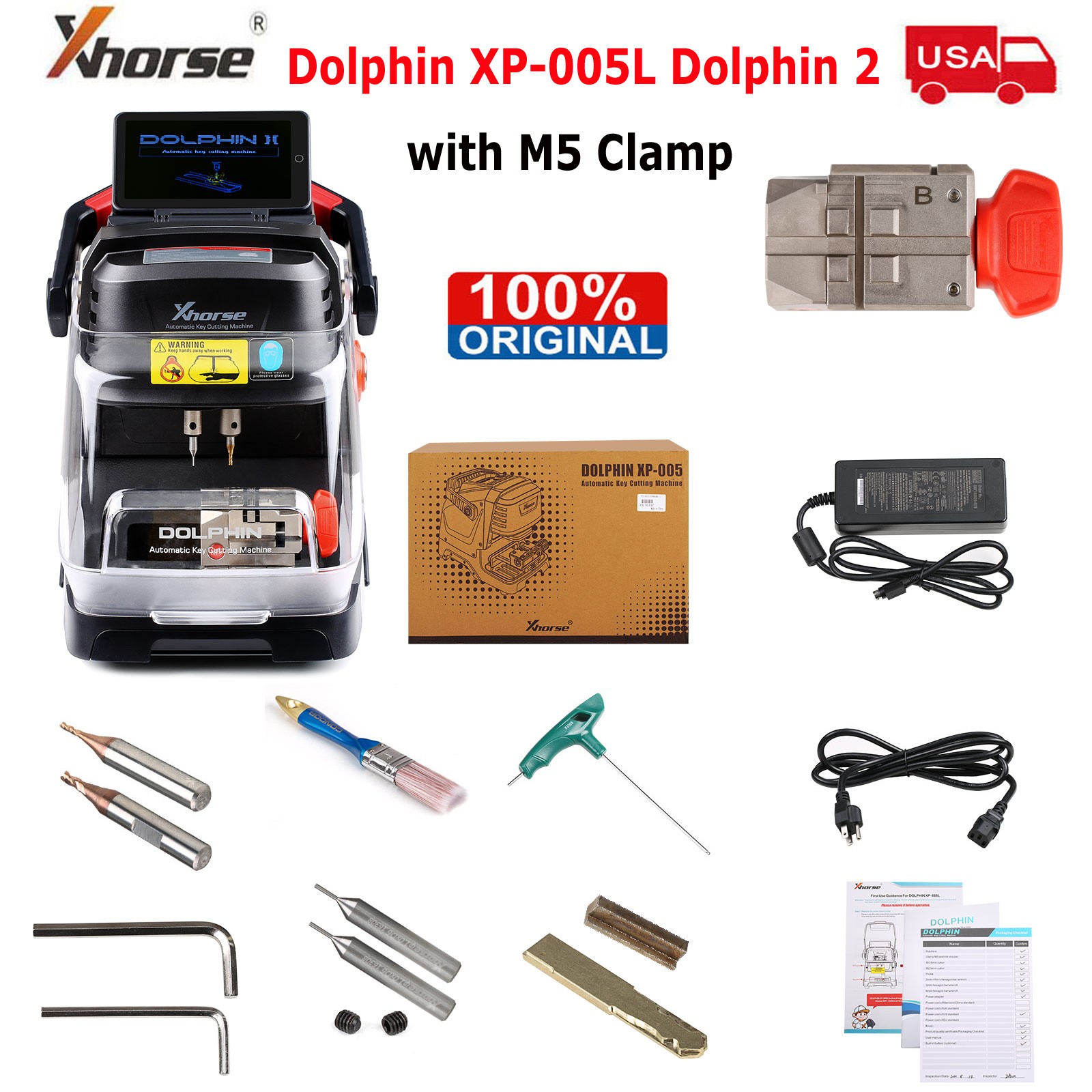 Xhorse Dolphin II XP-005L XP005L with M5 Clamp Ship From USA